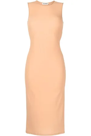 Jil Sander Round neck sleeveless maxi dress