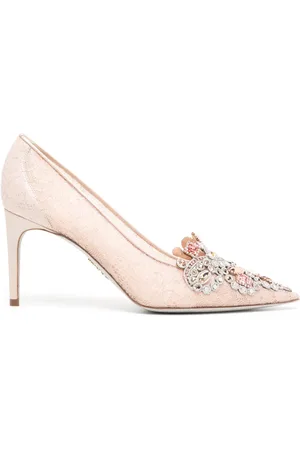 RENE CAOVILLA 80mm crystal-embellished leather pumps