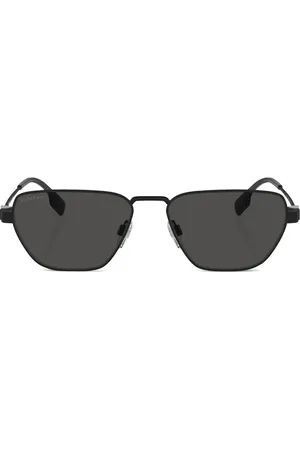 Burberry Vintage-check geometric-frame sunglasses
