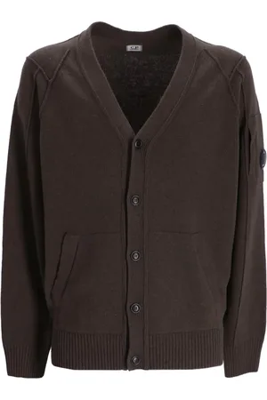 C.P. Company V-neck logo-patch cardigan