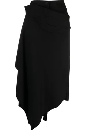 YOHJI YAMAMOTO Asymmetric draped midi skirt