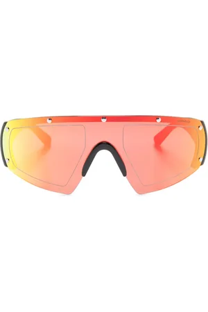 Moncler Shield-frame mirrored sunglasses