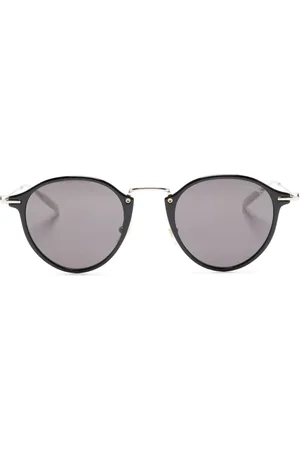 Montblanc Logo-plaque round-frame sunglasses