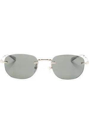 Montblanc Logo-print oval-frame sunglasses