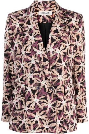 Diane von Furstenberg Gloria floral-pattern double-breasted blazer