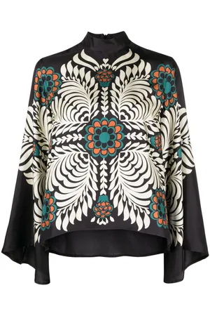 La DoubleJ Geometric-print silk blouse