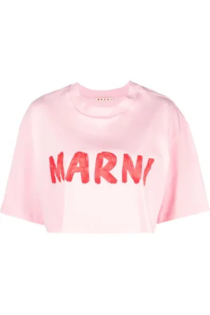 Marni Logo-print cropped cotton T-shirt