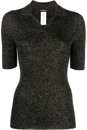 Fabiana Filippi Short-sleeved glitter polo shirt