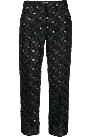 Fabiana Filippi Patterned-jacquard cropped trousers