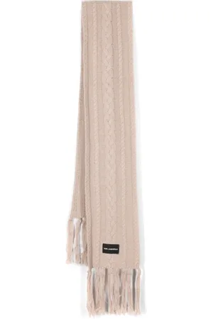 Karl Lagerfeld Logo-appliqu?? cable-knit scarf