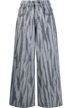 John Richmond Abstract-print wide-leg jeans