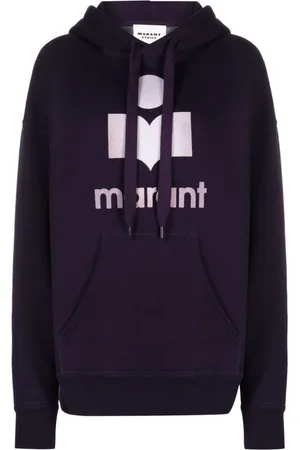 Marant Etoile Flocked-logo drawstring hoodie