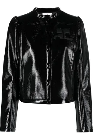 Buy Courreges Black Iconic Vinyl Cropped Jacket for Women in UAE