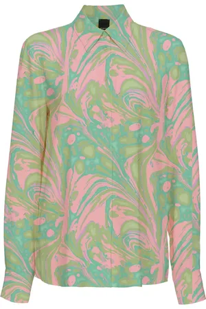 Pinko Spread-collar abstract-print shirt