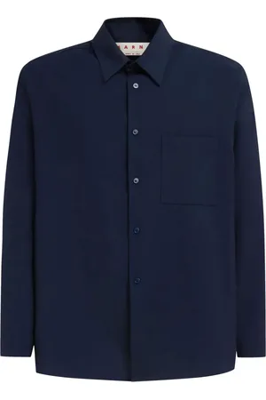 Marni Logo-patch virgin-wool shirt