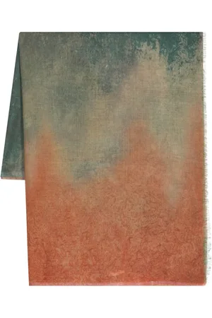 LEATHERSMITH OF LONDON Watercolour frayed scarf