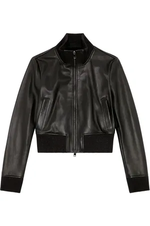 Diesel L-Hung logo-embossed leather jacket