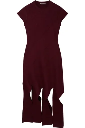 Stella McCartney Lurex ribbed-knit midi dress