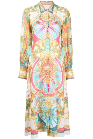 Camilla Sail Away With Me-print linen dress