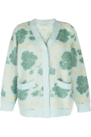 JNBY Floral intarsia-knit V-neck cardigan