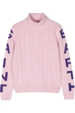 MC2 SAINT BARTH Intarsia-logo cable-knit jumper