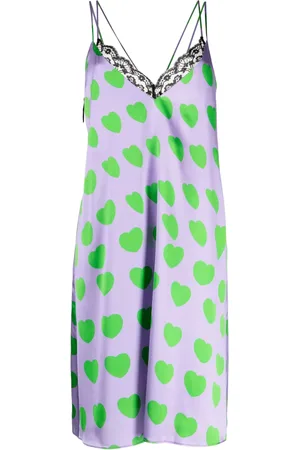 Natasha Zinko Heart-print lace-detail minidress