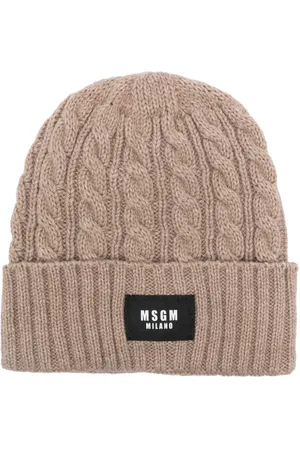 Msgm Logo-appliqu?? cable-knit beanie