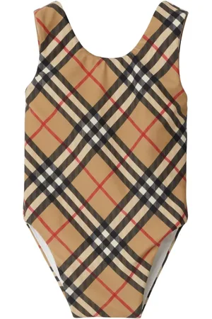 Burberry Vintage Check scoop-neck swimsuit