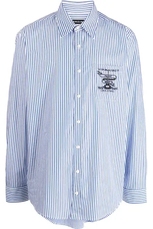 Y / PROJECT Logo-embroidered striped cotton shirt