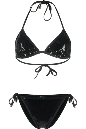 Balmain B sequinned triangle bikini