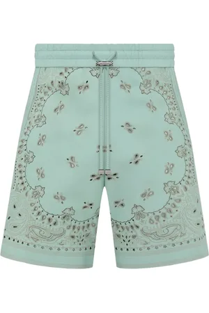 AMIRI Bandana-print leather shorts