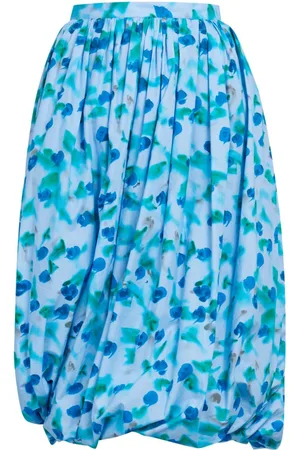 Marni Floral-print peplum midi skirt