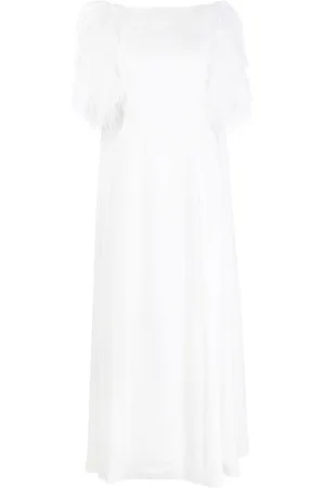 HUISHAN ZHANG Hortense feather-trim gown