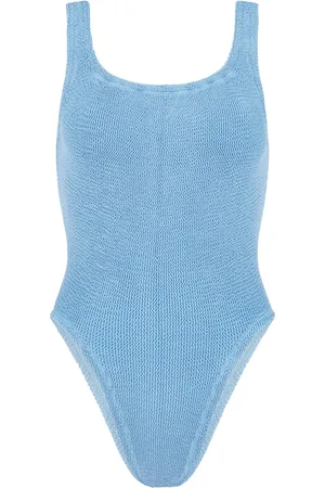 Hunza G Square Neck seersucker swimsuit