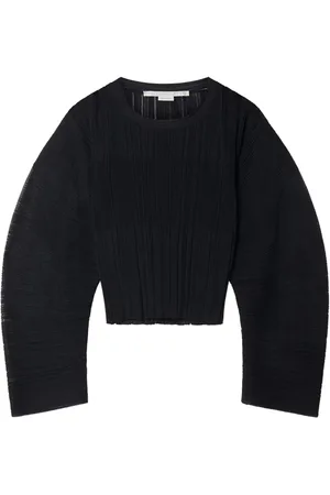 Stella McCartney Fine-knit plissé-effect top