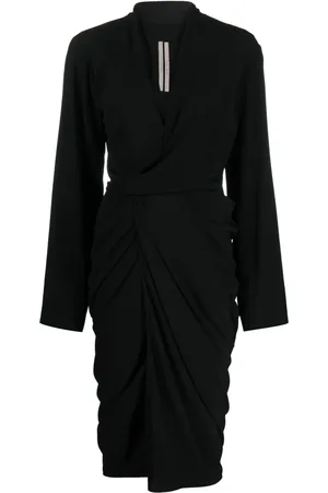 Rick Owens Side-tie crepe wrap dress