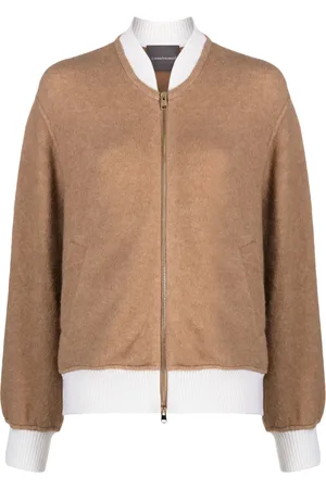 LORENA ANTONIAZZI Colour-block zip-up cardigan