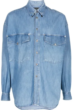 VERSACE 2000s long-sleeve denim shirt