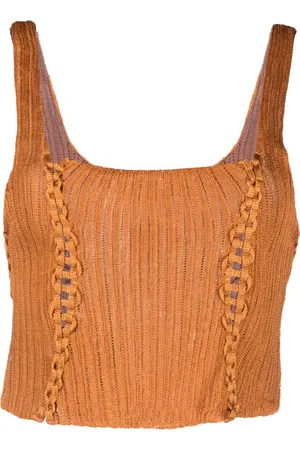 Isa Boulder Square-neck knitted cropped top