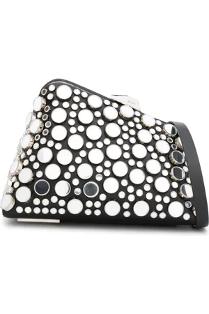 The Attico Midnight stud-embellished leather clutch bag