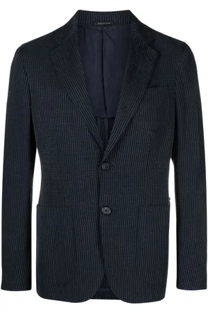 Giorgio Armani Raised-seam striped single-breasted blazer