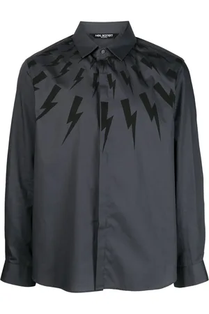 Neil Barrett Thunderbolt-print cotton shirt