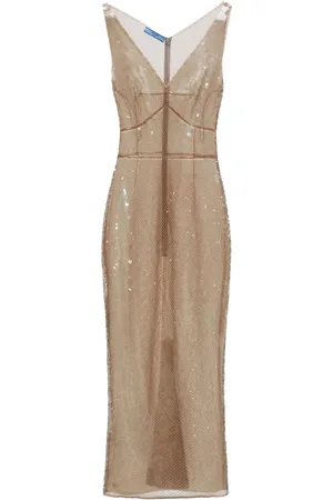Prada Sequinned tulle midi dress