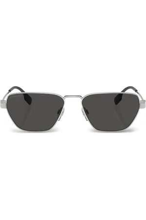 Burberry Vintage-check geometric-frame sunglasses