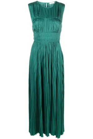 ULLA JOHNSON Delia plissé-effect maxi dress