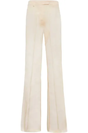 Prada Pressed-crease organza trousers