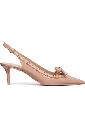 VALENTINO GARAVANI Rockstud Bow 60mm patent slingback pumps