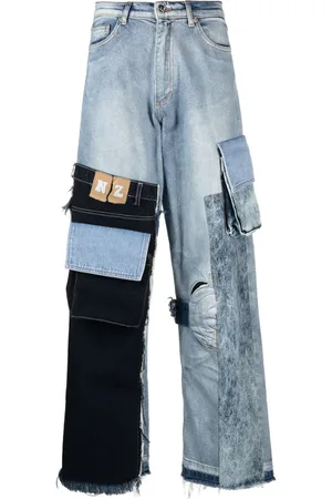 Natasha Zinko Patchwork cargo mid-raise jeans