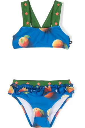 Molo Graphic-print ruffle-trim bikini