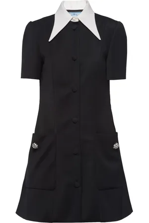 Prada Contrasting-collar button-down minidress